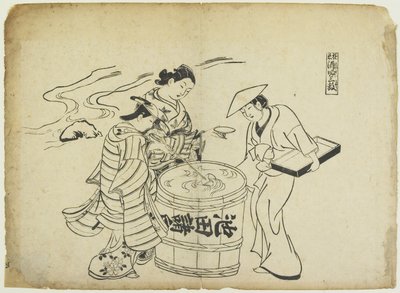 Three Sake Tasters, 1710 by Okumura Masanobu